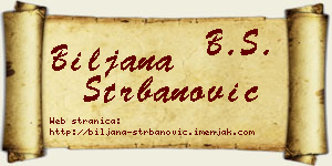 Biljana Štrbanović vizit kartica